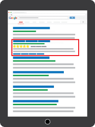 SERP feature star rating reviews